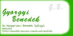 gyorgyi benedek business card